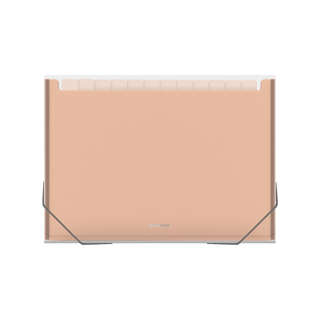 ErichKrause Папка-картотека пластиковая Matt Pastel Bloom, с 13 цветными отделениями A4 ( 33х24х2.8 см) 550 мкм песок ассорти 61214 Фото 2.