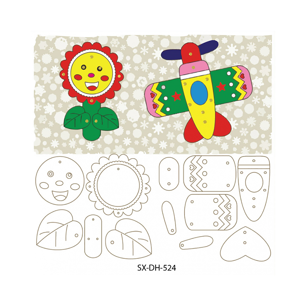 Color-Kit Набор для творчества Забавные фигурки Цветочек и самолетик SX-DH 524 Фото 2.