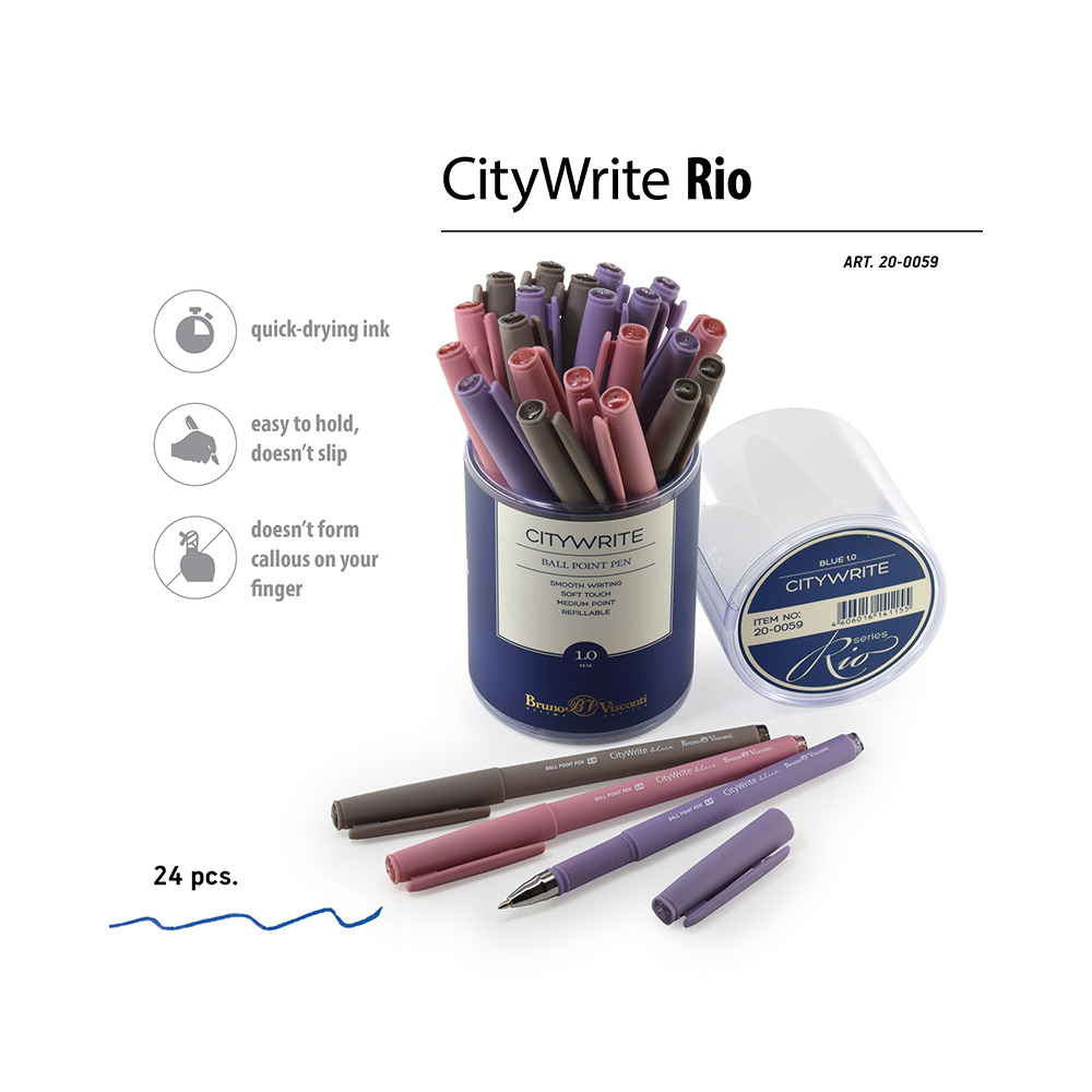 Bruno Visconti ручка шариковая CityWrite 1 мм 20-0059 RIO цвет чернил: синий Фото 2.