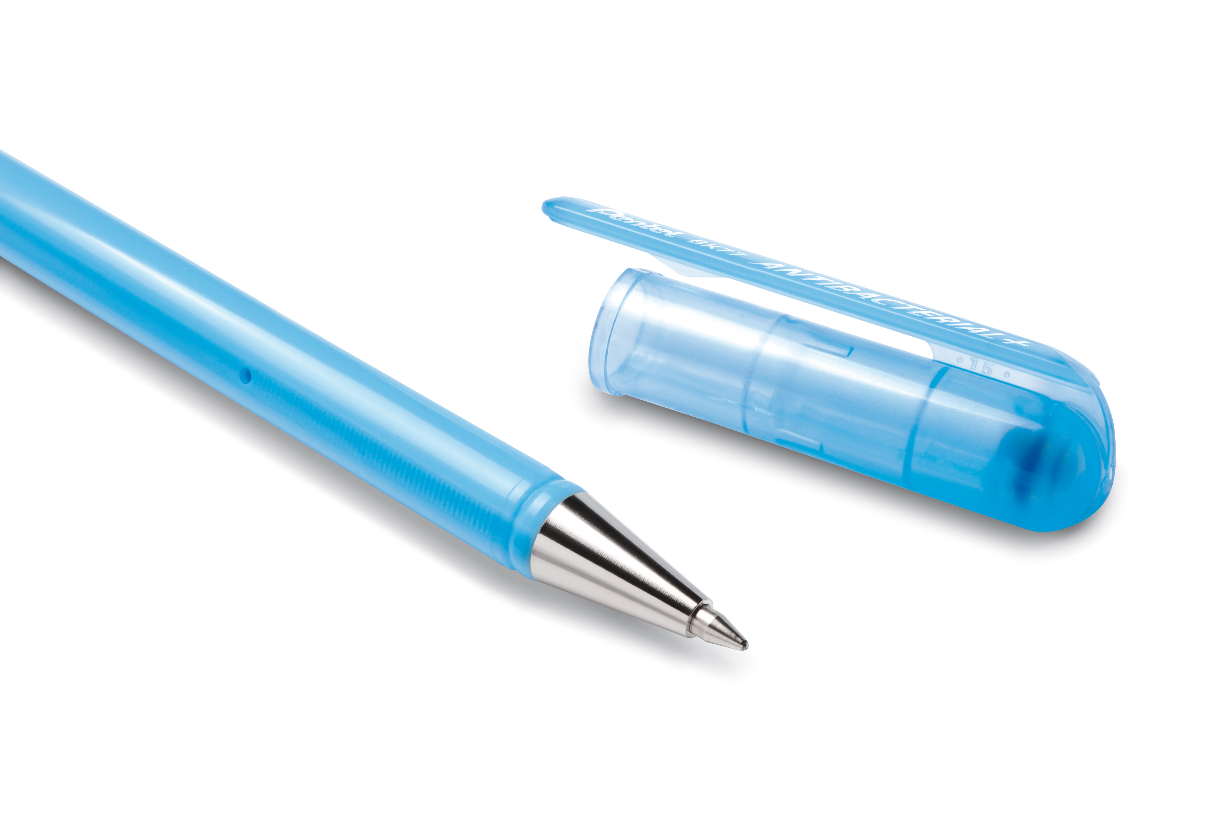 Pentel Набор ручка шариковая Antibacterial+ в блистере 2 шт. XBK77AB-CC металлический наконечник цвет чернил: синий Фото 2.