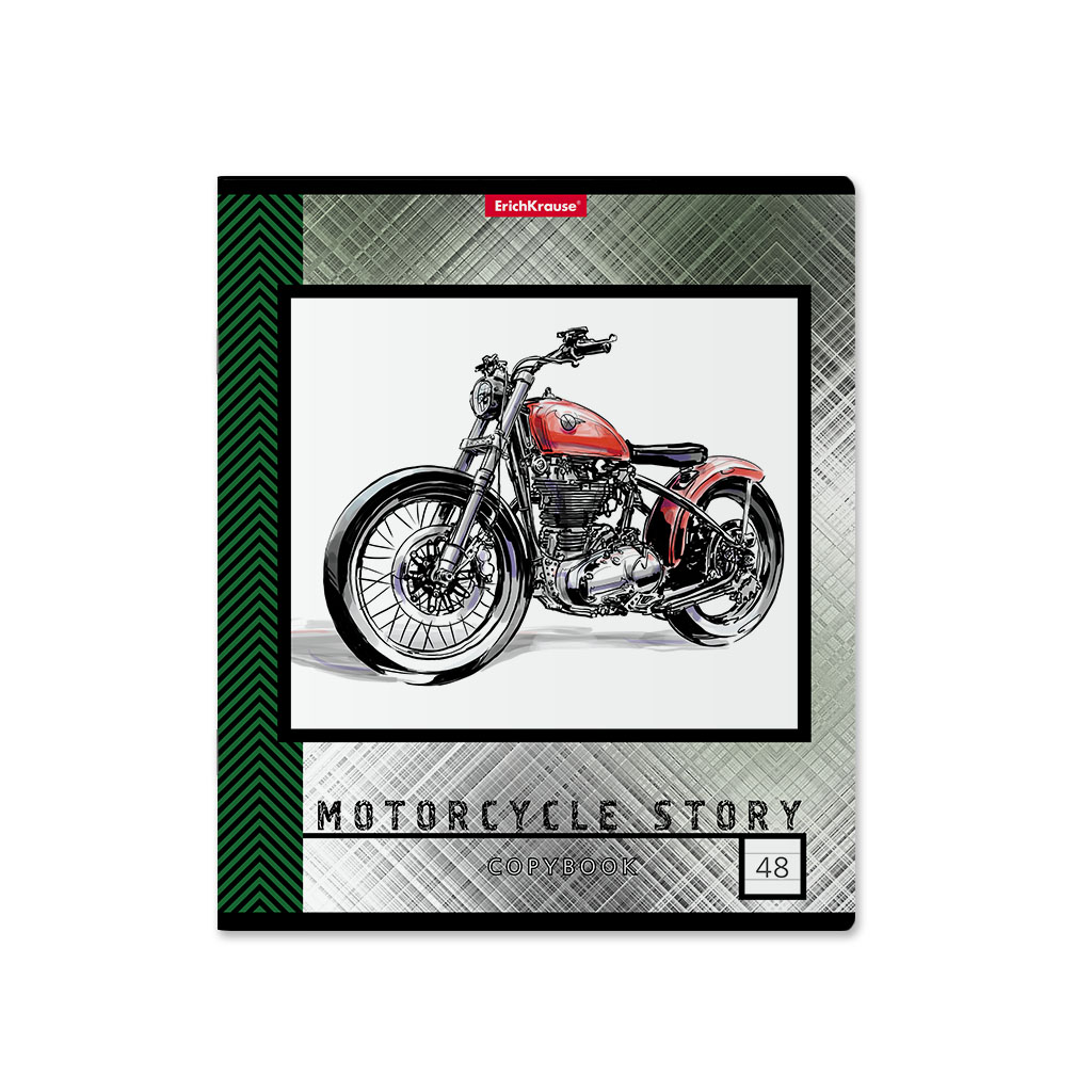 ErichKrause 49644 Тетрадь общая Motorcycle Story A5+ 170х203 мм 48 л. на скрепке 60 г/кв.м линия Фото 3.