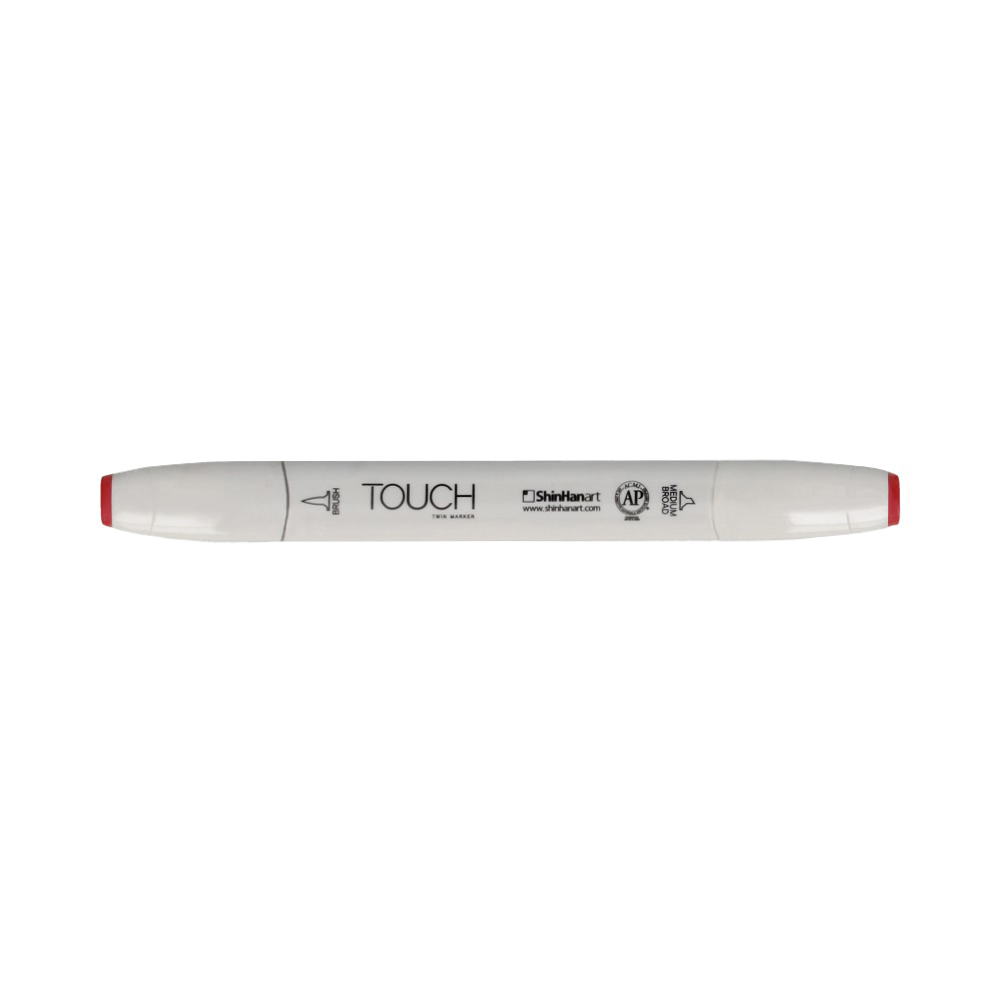 TOUCH TWIN BRUSH Маркер 1-8 мм кисть/перо скошенное 1210012 красный коралл R12 Фото 1.