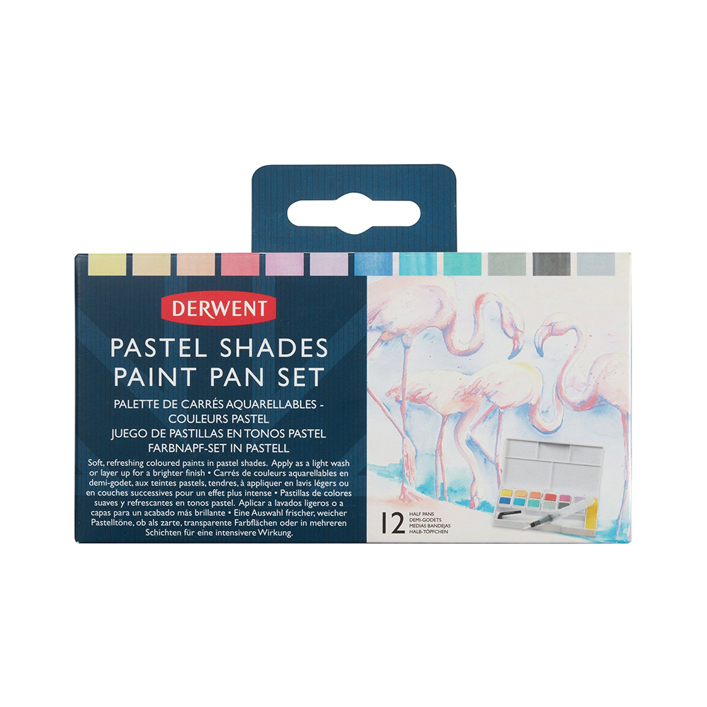 Краска акварель Derwent Набор красок Pastel Shades в пластиковой упаковке 12 цв. 2305865 пастельные цвета Фото 1.