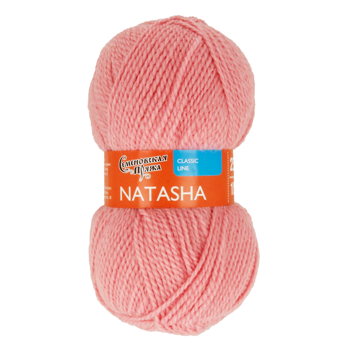 Пряжа Семеновская МШФ Natasha (Наташа) 50% шерсть, 50% акрил 100 г 250 м 0020 ; розовый Фото 1.