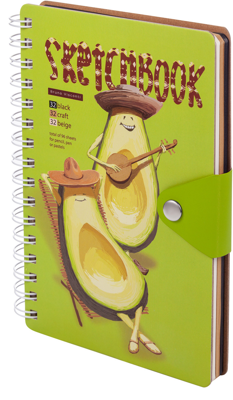 Bruno Visconti 1-530 Sketchbook Bv с хлястиком 80 г/м2 21.5 х 15.5 см на гребне 96 л. Фото 19.