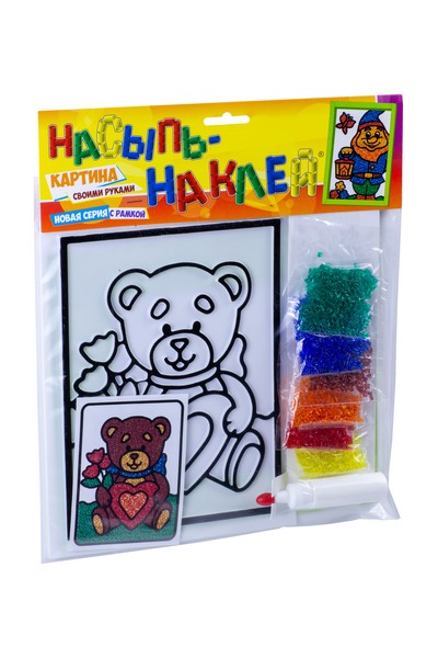 Фабрика игрушек Эра Набор Насыпь-наклей Мишка C-324-57238307 Фото 3.