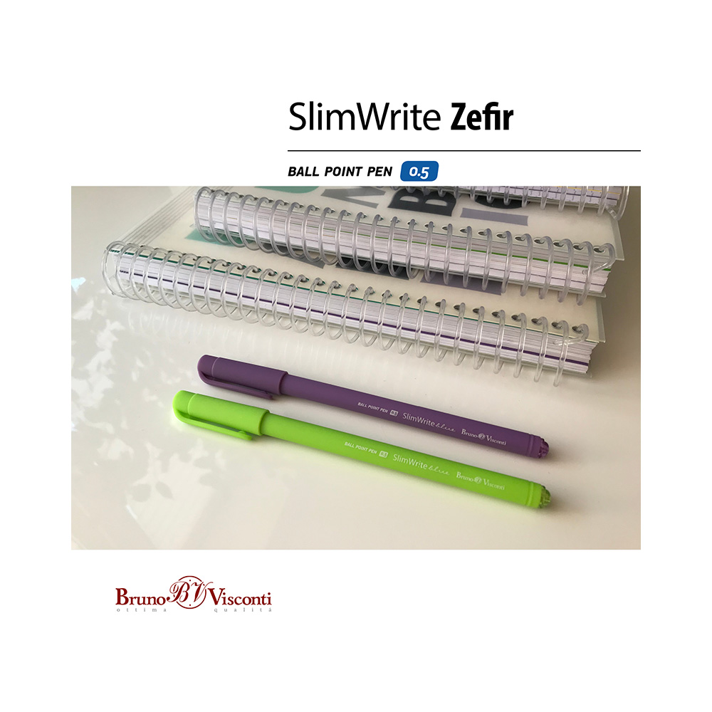 Bruno Visconti ручка шариковая SlimWrite 0.5 мм 20-0204 Zefir цвет чернил: синий Фото 4.