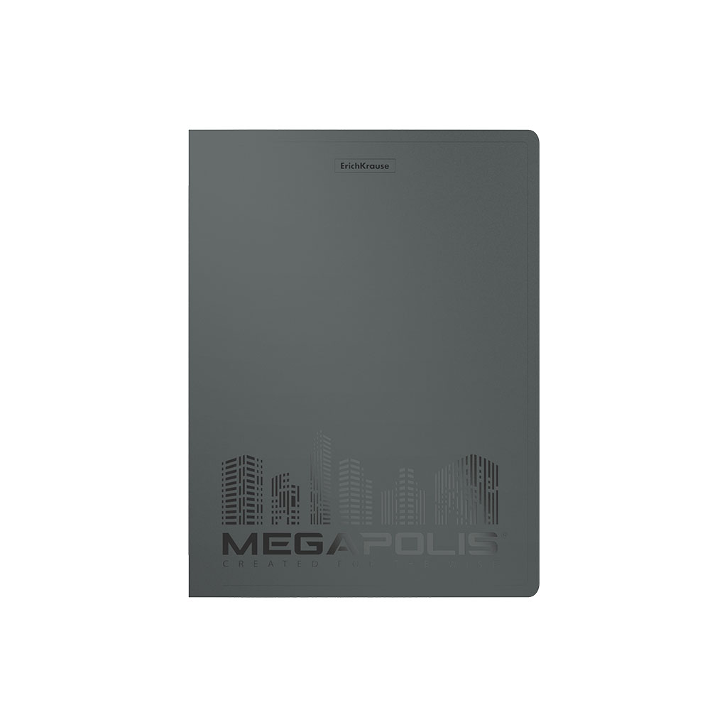 ErichKrause Папка файловая пластиковая MEGAPOLIS c 40 карманами A4 ( 24.5х31х5.5 см) серый 49936 Фото 3.