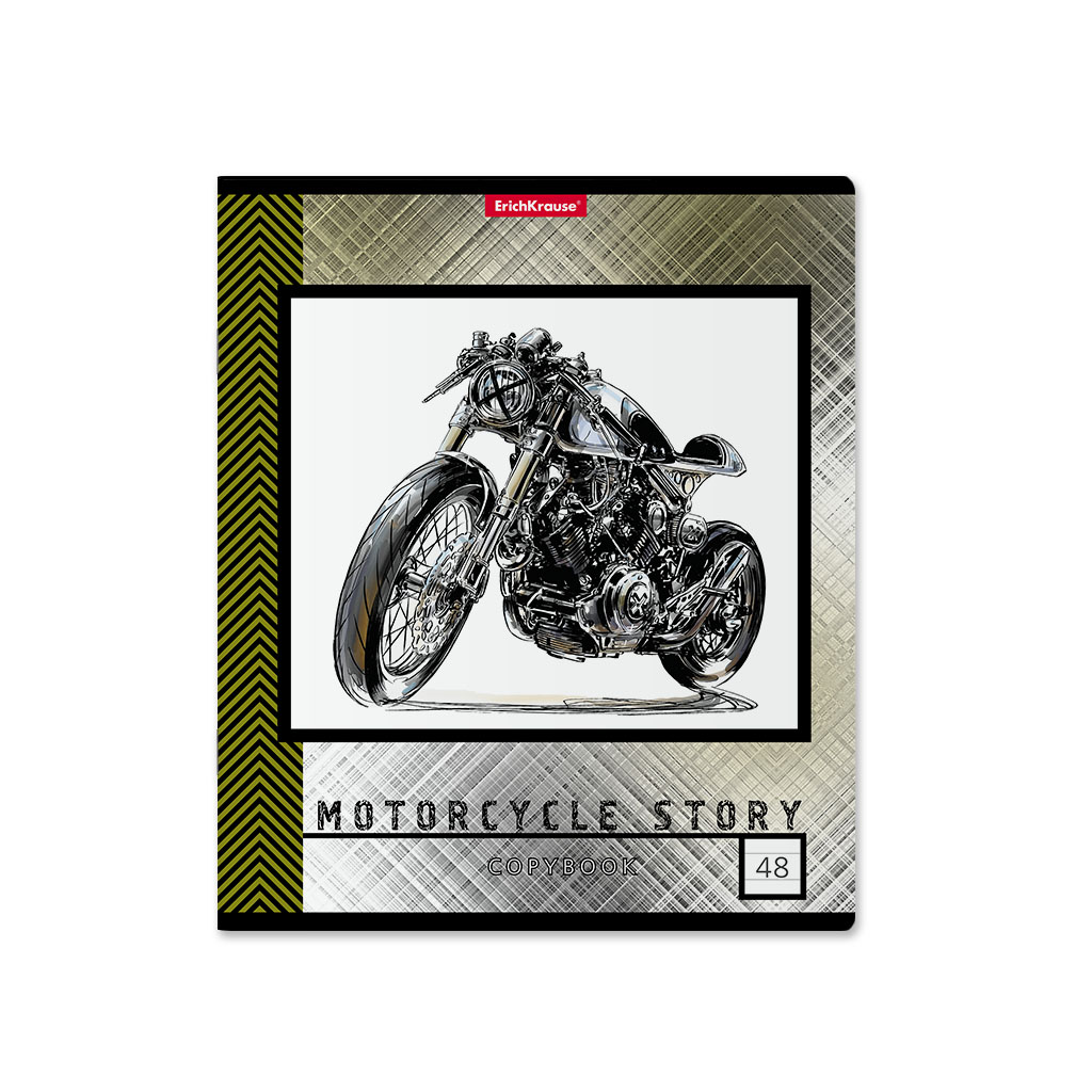 ErichKrause 49644 Тетрадь общая Motorcycle Story A5+ 170х203 мм 48 л. на скрепке 60 г/кв.м линия Фото 5.