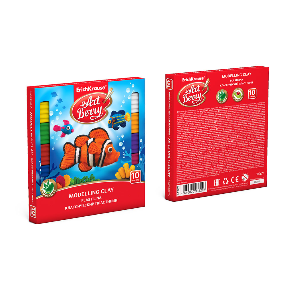 Artberry Классический пластилин с Алоэ Вера со стеком 180 г 10 цв. 41762 Фото 4.