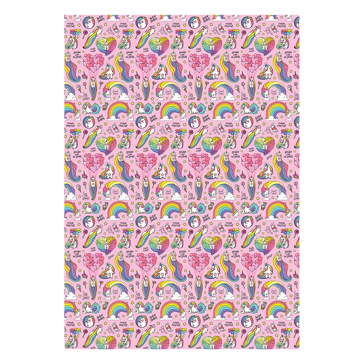 MESHU Бумага упаковочная глянцевая Unicorn 70 х 100 см ассорти MS_62805 Фото 2.