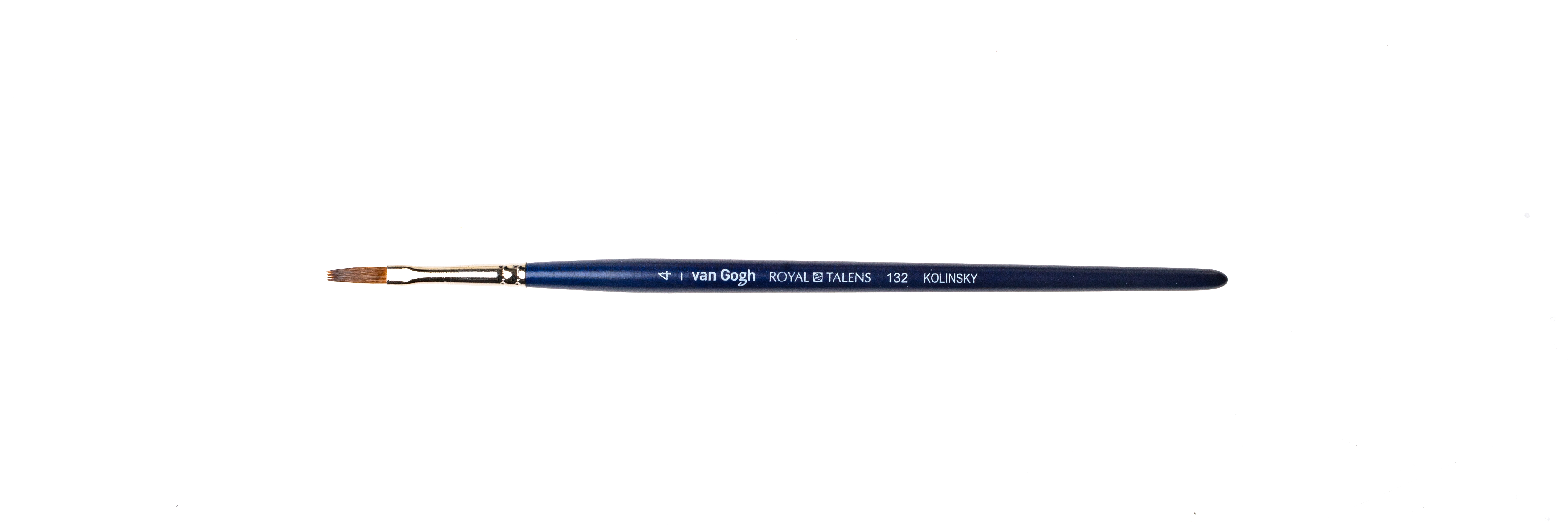 Кисть колонок Royal Talens VanGogh 132 для акварели VG-132-S-4 плоская короткая ручка №04 Фото 1.