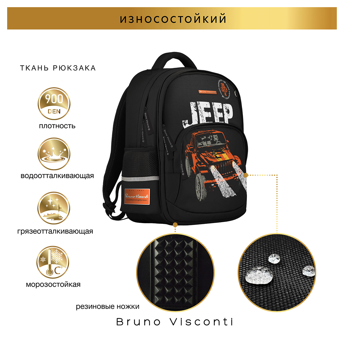 Bruno Visconti Рюкзак с эргономичной спинкой JEEP CROSS COUNTRY 40 х 30 х 8.5 см 12-002-256/01 Фото 12.