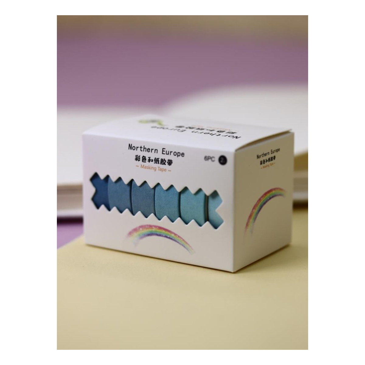 ILIKEGIFT Набор декоративного скотча 6шт в уп. 1 см х 2 м 6 шт. Classic colored, blue 620-03 Фото 1.