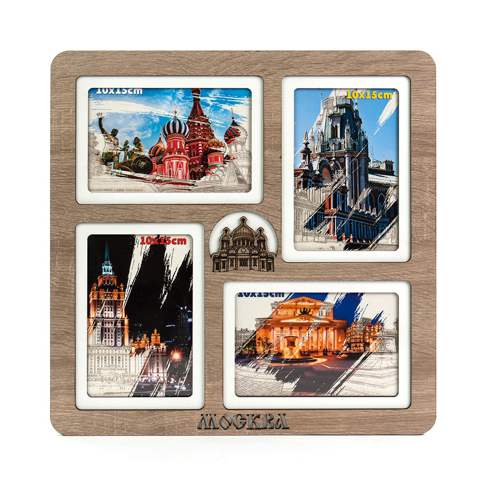 PLATINUM Фоторамка на 4 фото 10 x 15см 10 х 15 см дуб PE-045 Фото 1.