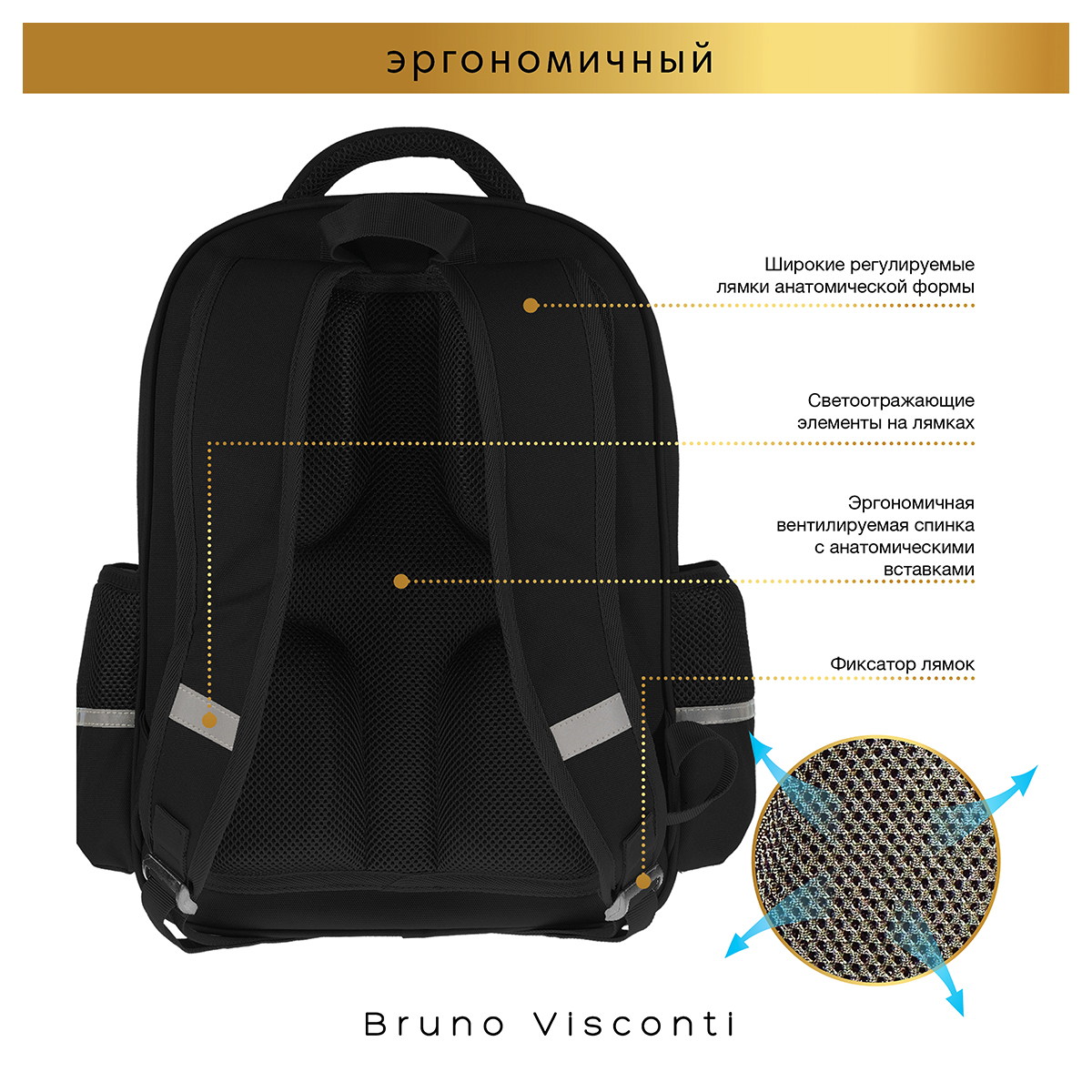 Bruno Visconti Рюкзак с эргономичной спинкой ДИНОЗАВРЫ.ПАТТЕРН 40 х 30 х 8.5 см 12-002-129/01 Фото 3.