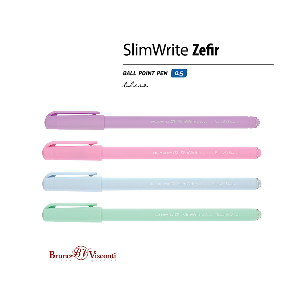 Bruno Visconti ручка шариковая SlimWrite 0.5 мм 20-0204 Zefir цвет чернил: синий Фото 3.