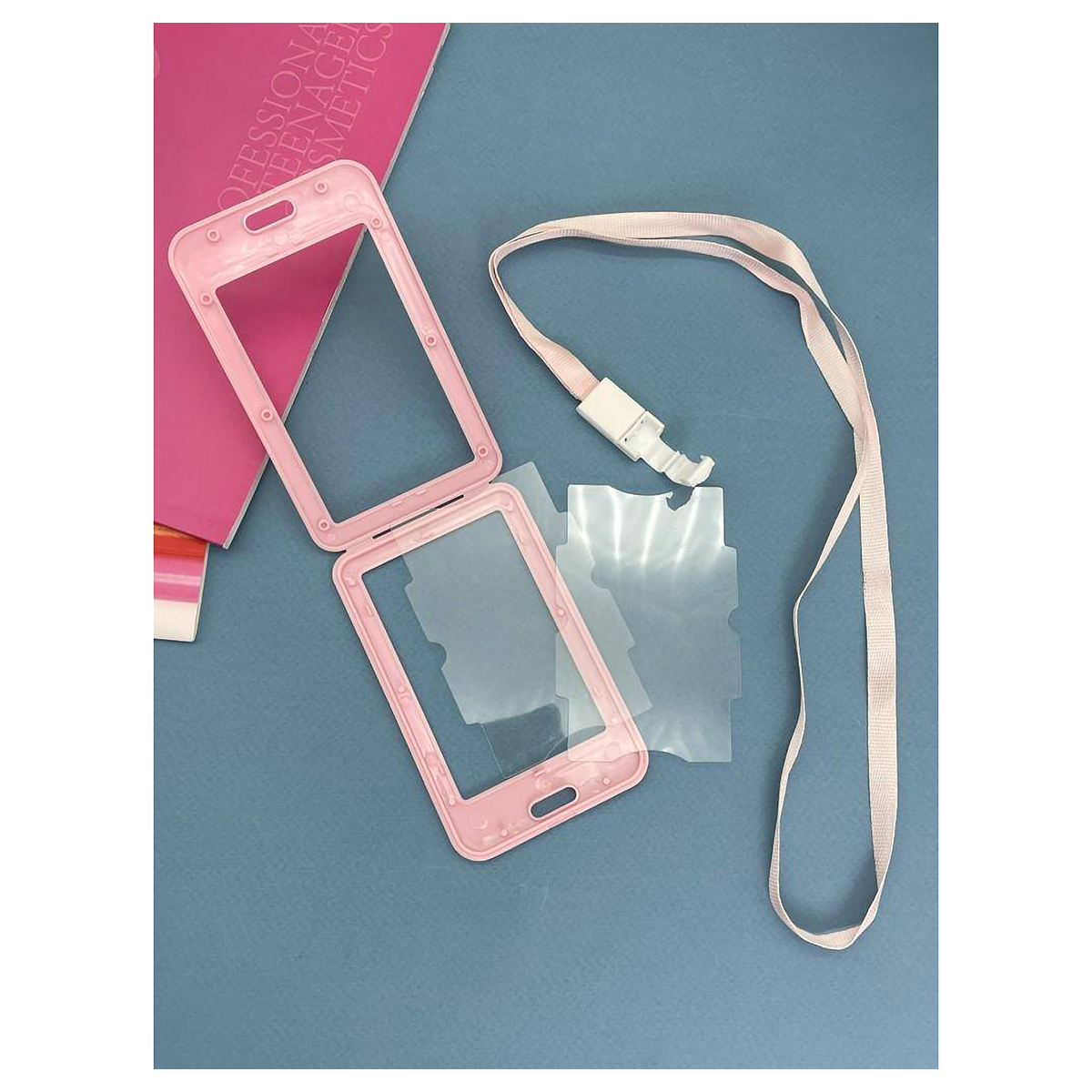 ILIKEGIFT Держатель для карт в ассорт. с шнурком Clear color, pink 133-097 Фото 2.