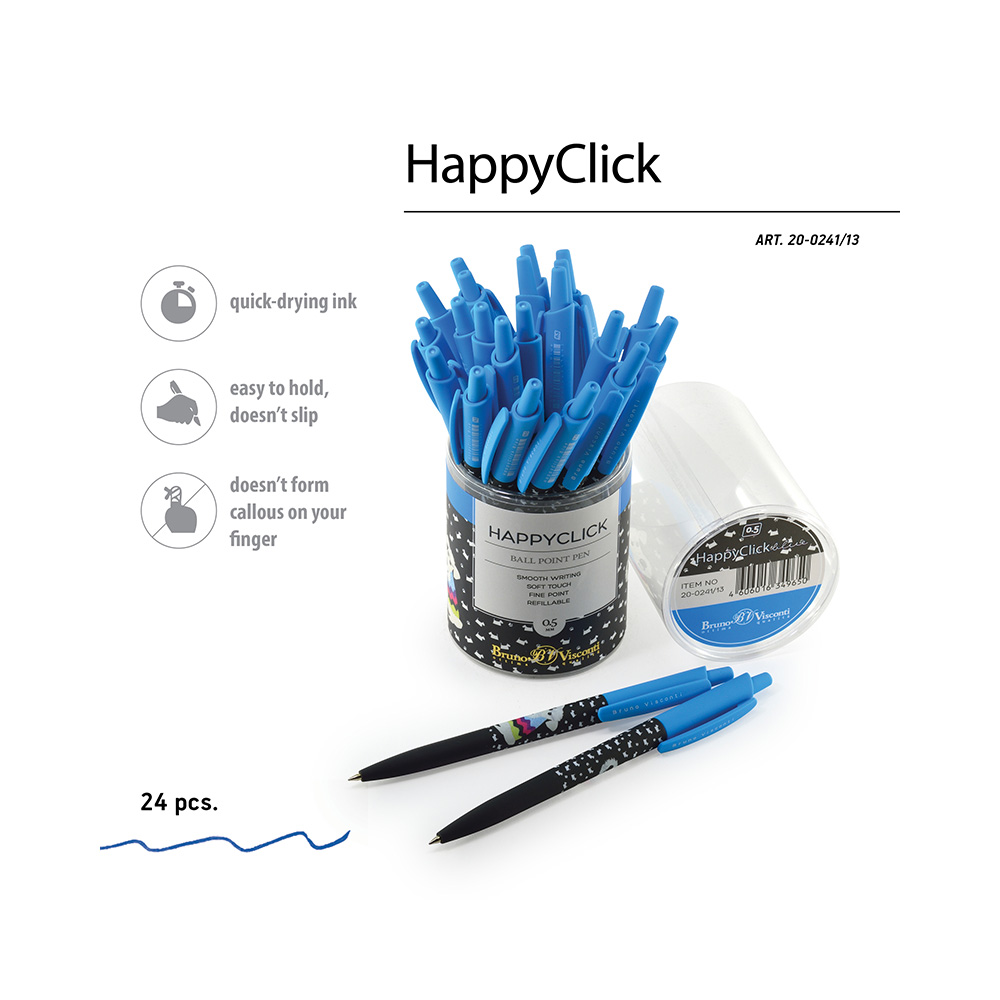 Bruno Visconti ручка автоматическая шариковая HappyClick 0.5 мм 20-0241/13 Щеночек цвет чернил: синий Фото 2.