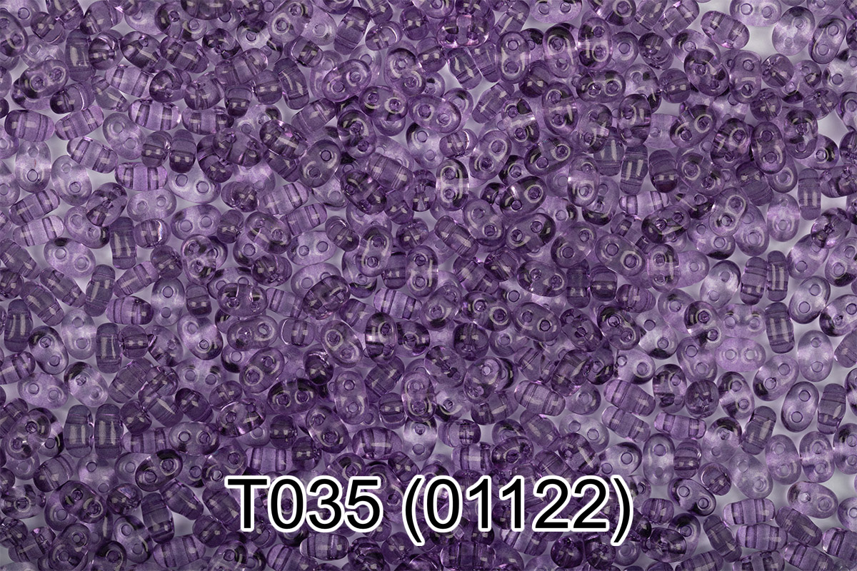 Бисер Чехия GAMMA TWIN 3 321-96001 2.5 x 5 мм 50 г 1-й сорт T035 т.сиреневый ( 01122 ) Фото 1.