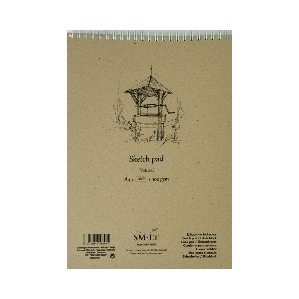 SM-LT Альбом Art Authentic Bristol для набросков на спирали 185 г/м2 A3 29.7 х 42 см на спирали 50 л. 3EB-50TS экстра белый Фото 1.