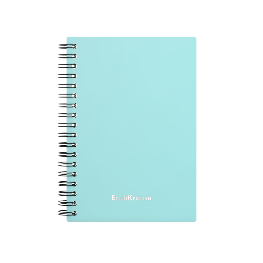 ErichKrause 53699 Тетрадь общая с пластиковой обложкой Pastel Mint A6 102х146 мм 80 л. на спирали 60 г/кв.м клетка Фото 1.