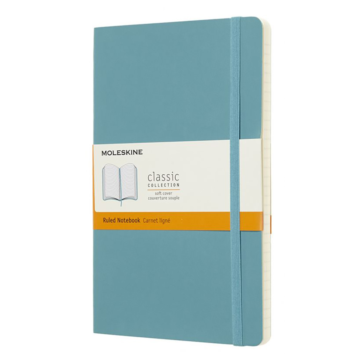 Moleskine Блокнот CLASSIC SOFT Large линейка ( 130 x 210 мм) 96 л. линия Голубой Фото 1.