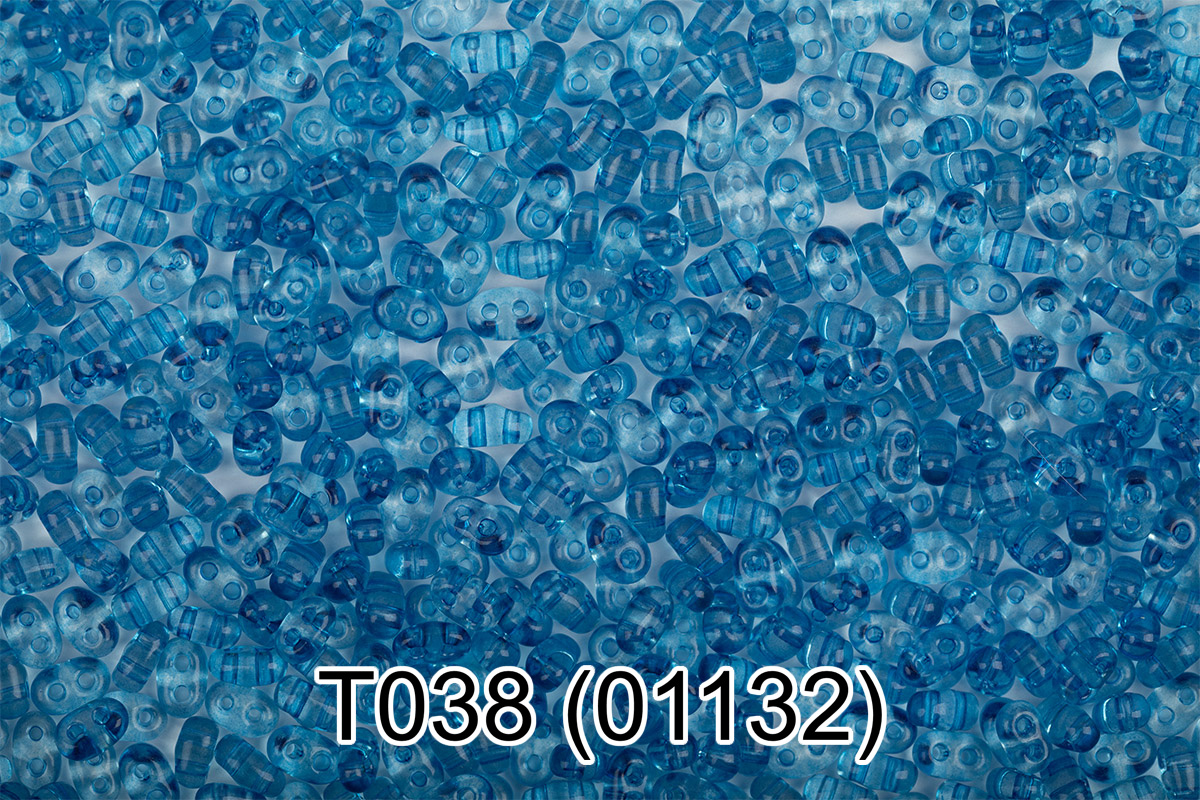 Бисер Чехия GAMMA TWIN 3 321-96001 2.5 x 5 мм 50 г 1-й сорт T038 синий ( 01132 ) Фото 1.