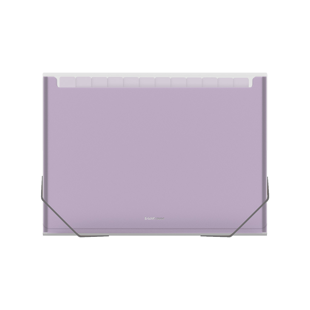 ErichKrause Папка-картотека пластиковая Matt Pastel Bloom, с 13 цветными отделениями A4 ( 33х24х2.8 см) 550 мкм песок ассорти 61214 Фото 3.