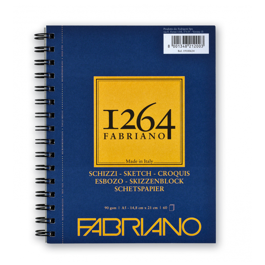 Fabriano Альбом для графики 90 г/м2 A5 14.8 х 21 см на спирали 60 л. 19100634 Фото 1.