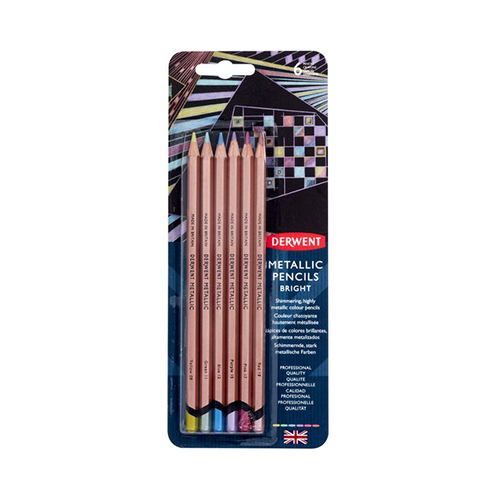 Derwent Набор цветных карандашей Metallic заточенный 6 цв. 6 шт. 2305601 яркие цвета Фото 1.