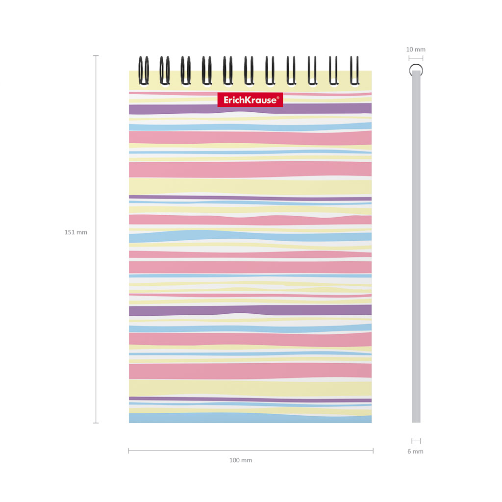 ErichKrause Блокнот A6 ( 100х146 мм) 60 л. клетка Pastel Lines 53123 Фото 3.
