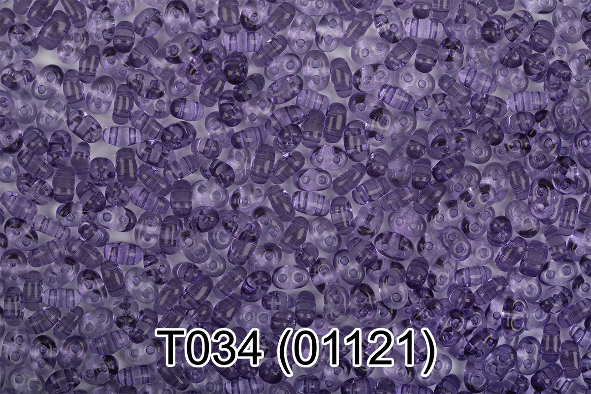 Бисер Чехия GAMMA TWIN 3 321-96001 2.5 x 5 мм 50 г 1-й сорт T034 св.фиолетовый ( 01121 ) Фото 1.