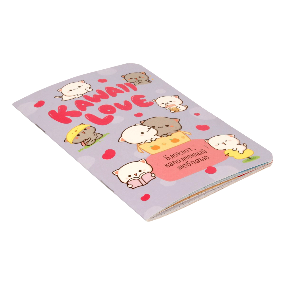 Контэнт Блокнот Kawaii Love КР ( 130 x 130 мм) 32 л. клетка Сиреневый, котики 99907861 Фото 2.