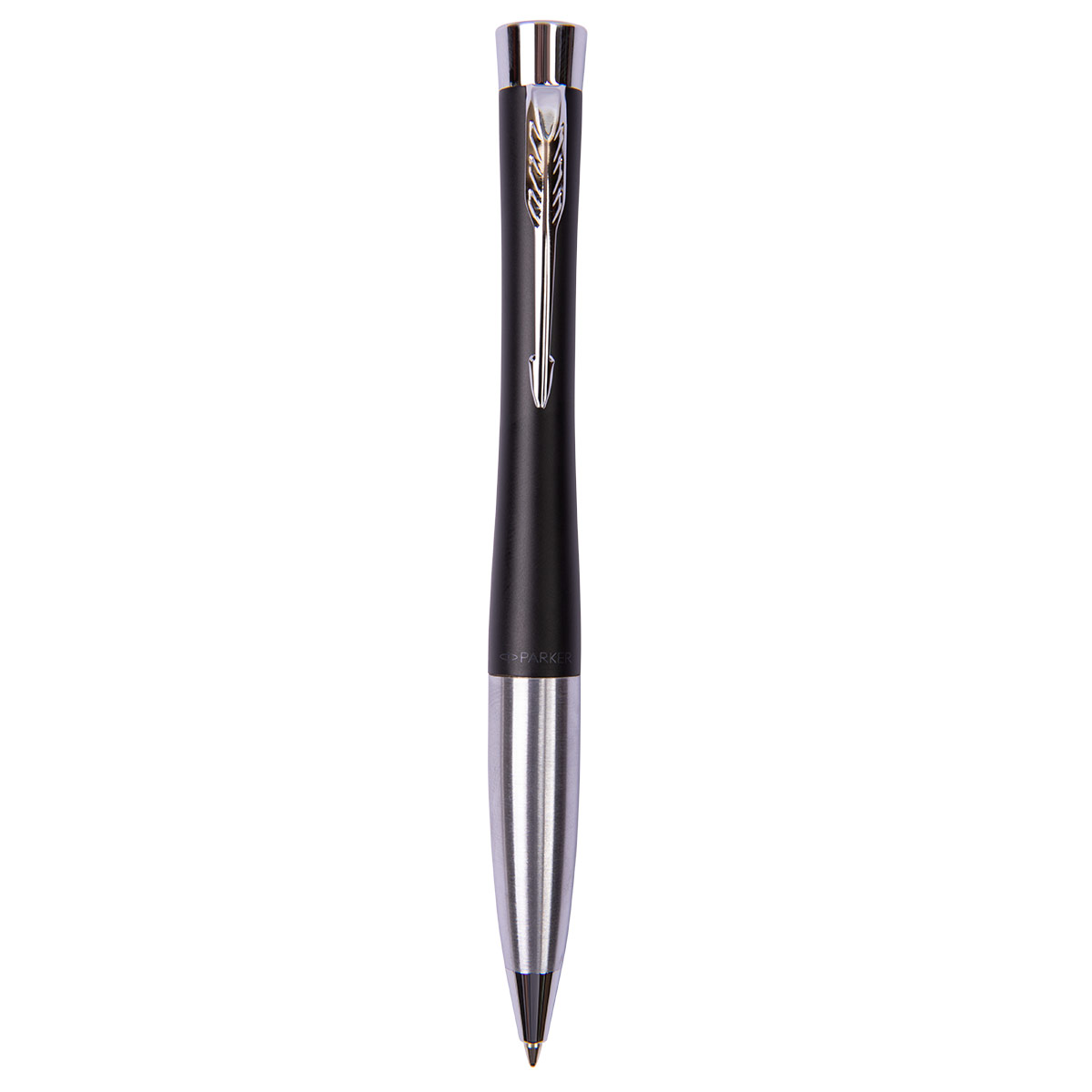PARKER Ручка шариковая Parker Urban Muted Black CT BP Twist. Линия письма – средняя, в подарочной упаковке. 0.7 мм 2143639 цвет чернил: синий Фото 1.