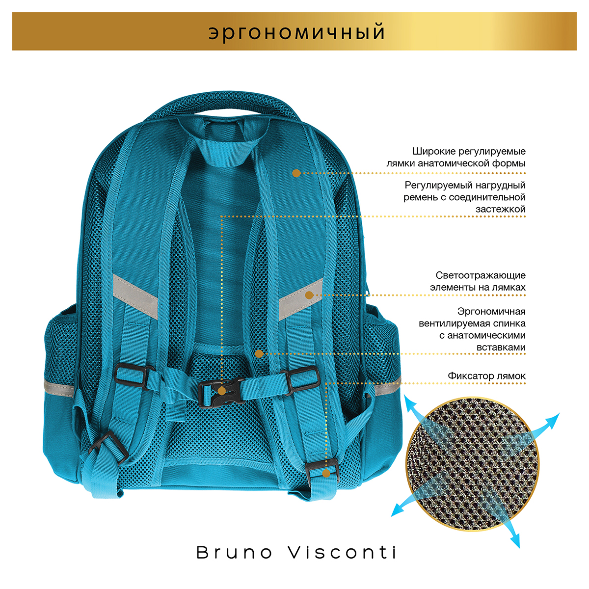 Bruno Visconti Рюкзак-облегченная капсула СЛАДКОЕ НАСТРОЕНИЕ 43 х 32 х 13 см 12-001-165/09 Фото 4.