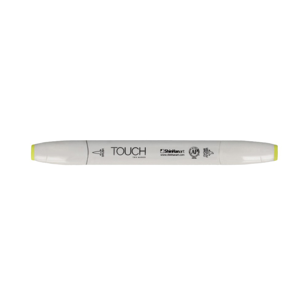 TOUCH TWIN BRUSH Маркер 1-8 мм кисть/перо скошенное 1210123 флюр желтый F123 Фото 1.