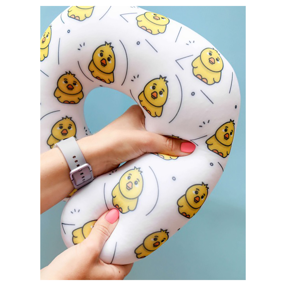 Подголовник антистресс Hugme toys 29 х 28 х 9 см Цыплята HMT-032 Фото 2.