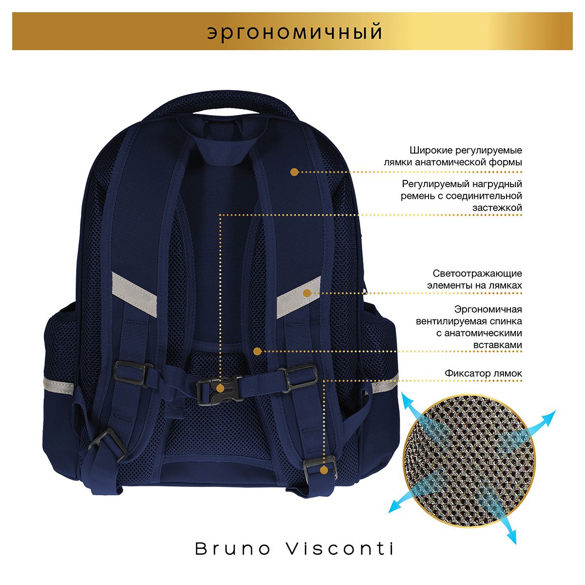 Bruno Visconti Рюкзак-облегченная капсула СЛАДКОЕ НАСТРОЕНИЕ 43 х 32 х 13 см 12-001-165/02 Фото 4.