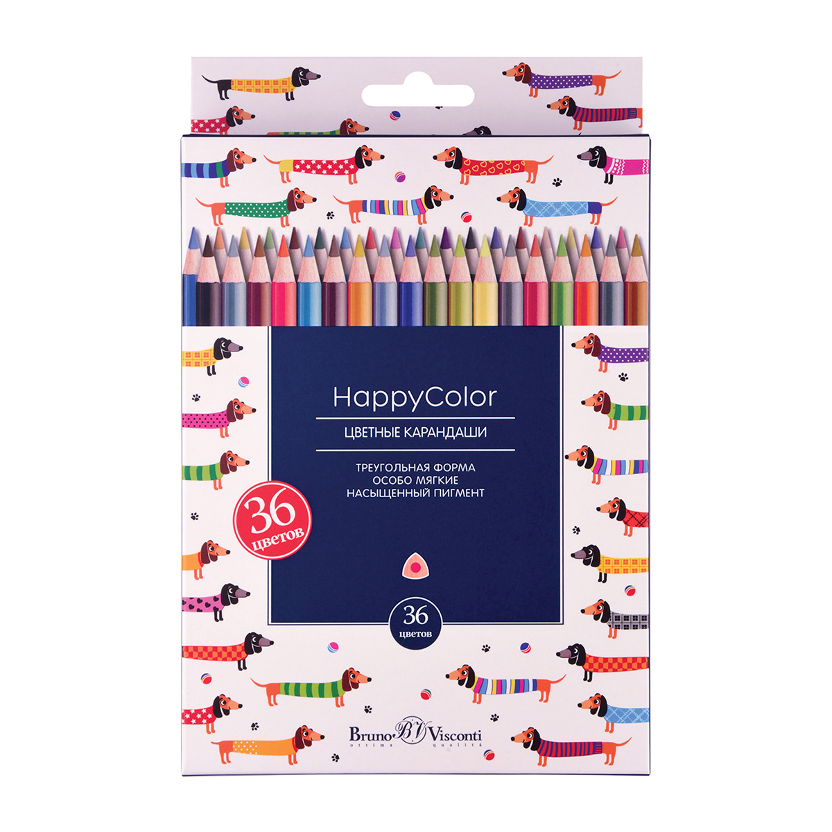 Bruno Visconti Карандаши цветные HAPPYCOLOR заточенный 36 цв. 30-0058 Фото 16.