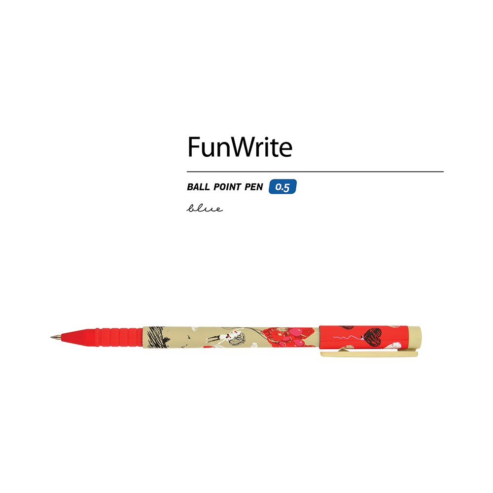 Bruno Visconti ручка шариковая FunWrite 0.5 мм 20-0212/29 Романтика крафт цвет чернил: синий Фото 2.