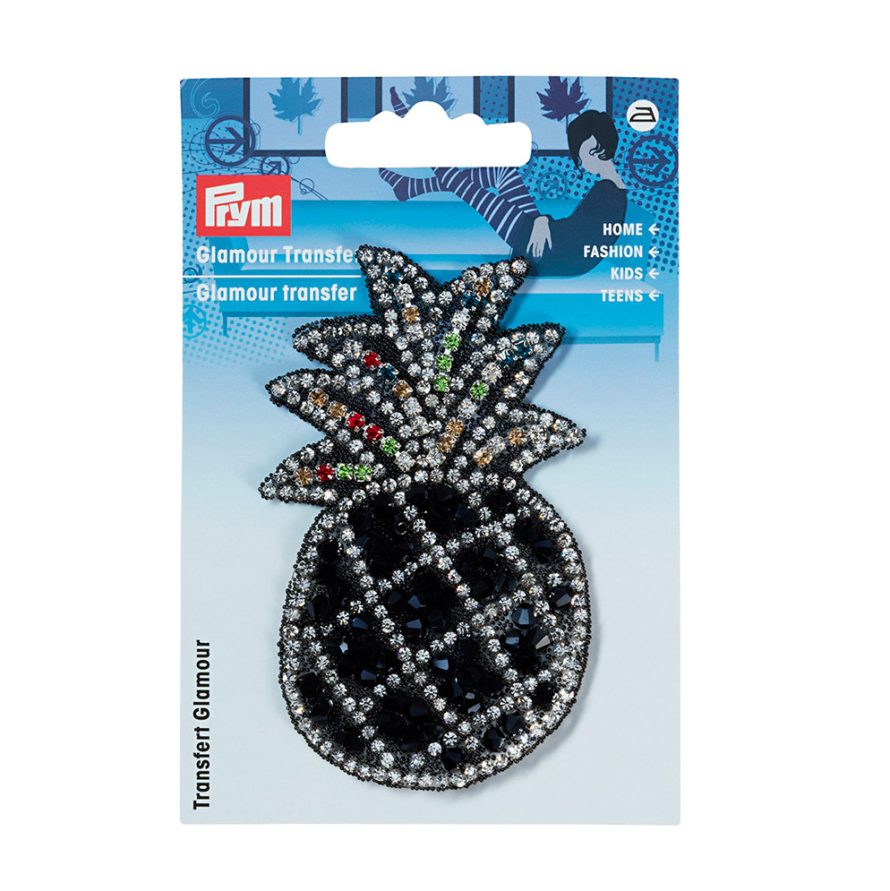 PRYM 926670 Термоаппликация Гламур черный/ под серебро Ананас Фото 2.