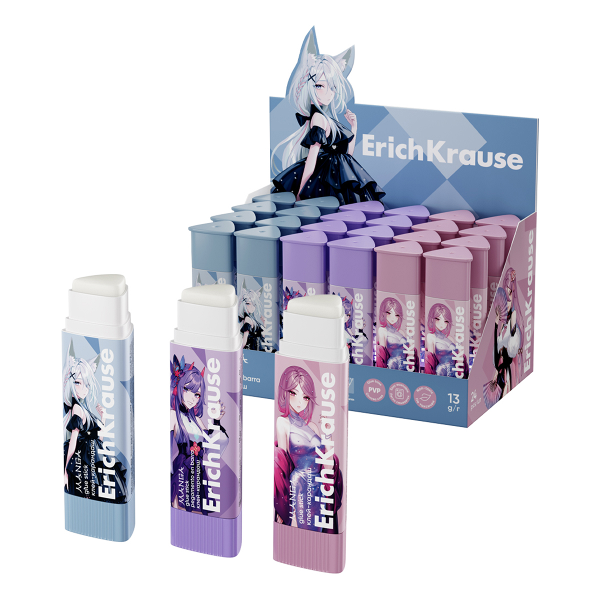 ErichKrause Клей-карандаш Prism Manga 13 г 60497 ассорти Фото 1.