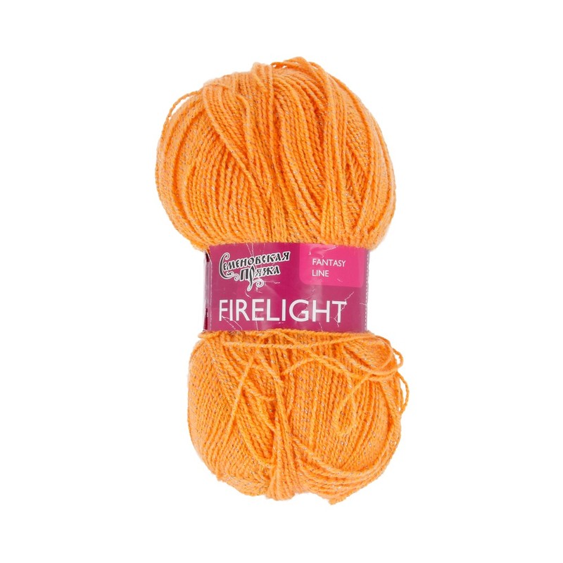 Пряжа Семеновская МШФ _FireLight (Костер) 93% акрил, 7% метанит 100 г 394 м 4802 ; ярк.оран.-мульти Фото 1.
