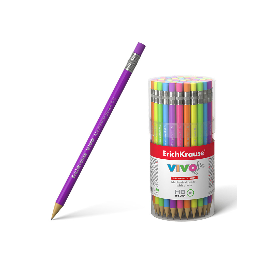 ErichKrause Карандаш механический Vivo 0.5 мм 45023 HB Ассорти Фото 1.