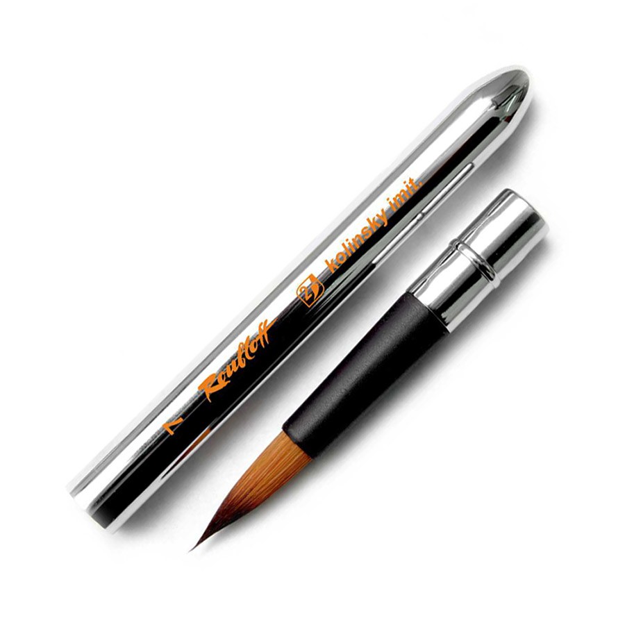 Кисть синтетика Roubloff PS1-07,0VT имитация колонка круглая обойма soft-touch ручка складная №7 круглая короткая ручка №07 Фото 1.