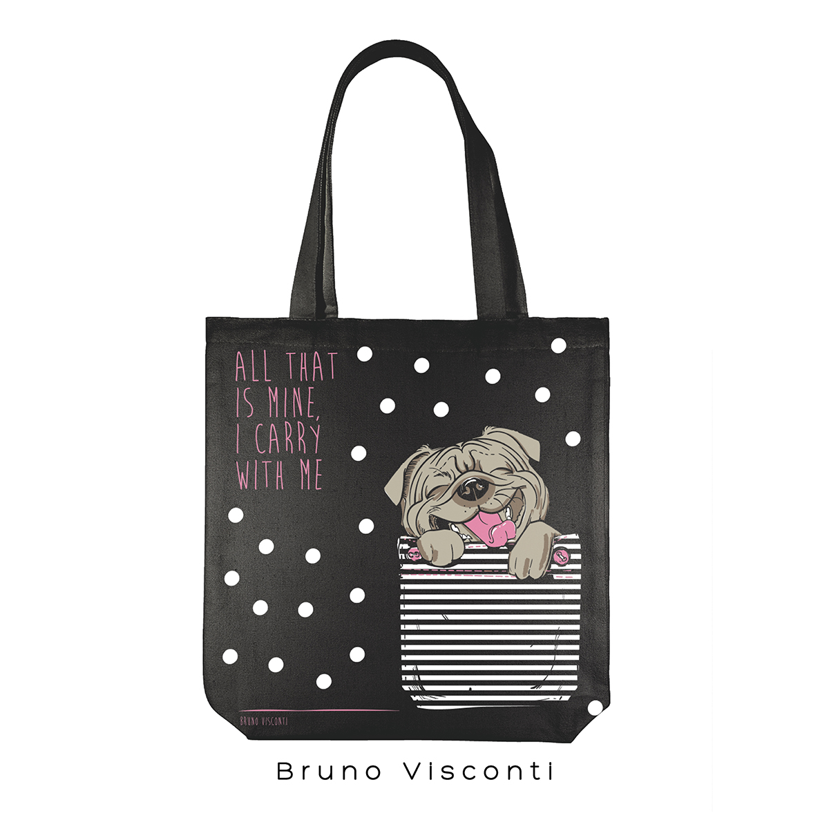 Bruno Visconti Сумка-шоппер BLACK 36 х 34 см КАРМАННЫЕ ЖИВОТНЫЕ.СОБАЧКА 16-004-02/18 Фото 10.