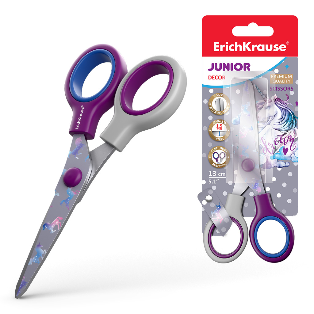 ErichKrause Ножницы Junior с принтом 13 см Decor Dream Unicorn 53214 Фото 1.