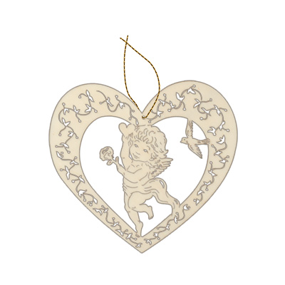 Заготовка для декорирования Mr. Carving AD-059 ангел в сердце фанера 15 х . Фото 2.