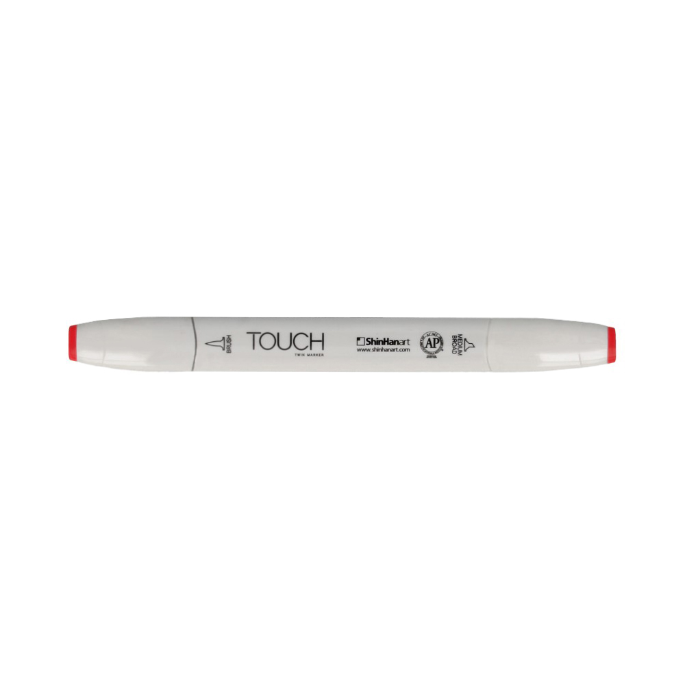 TOUCH TWIN BRUSH Маркер 1-8 мм кисть/перо скошенное 1210121 флюр красный F121 Фото 1.